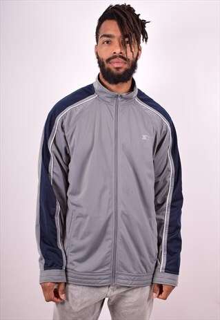 STARTER MENS VINTAGE TRACKSUIT TOP JACKET XL GREY 90S
