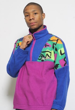 VINTAGE FILA MAGICLINE 1/4 ZIP FLEECE PURPLE