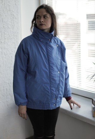 VINTAGE 90'S BLUE HIGH COLLAR JACKET