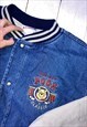 VINTAGE DENIM VARSITY XL WINNIE THE POOH EMBROIDERED JACKET 