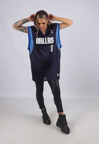 VINTAGE NBA BASKETBALL JERSEY VEST TOP OVERSIZED LONG (4AB)
