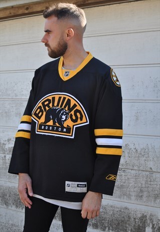 NHL REEBOK BRUINS BOSTON 3/4 SLEEVE OVERSIZE HOCKEY JERSEY