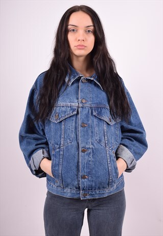 BENETTON WOMENS VINTAGE DENIM JACKET LARGE BLUE 90'S