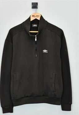 Vintage Umbro Quarter Zip Sweatshirt Black Small