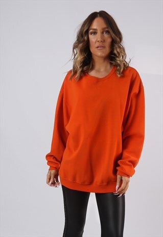 SWEATSHIRT JUMPER OVERSIZED PLAIN COLOURED UK 18 (BI5B)