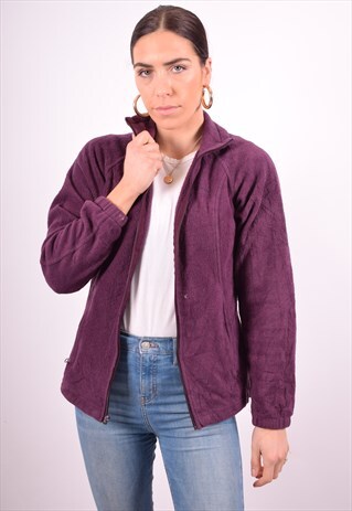 COLUMBIA WOMENS VINTAGE FLEECE JACKET SMALL PURPLE 90'S