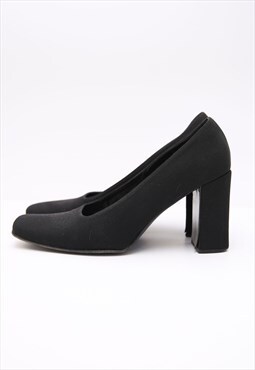 Prada Black Fabric Court Shoes 