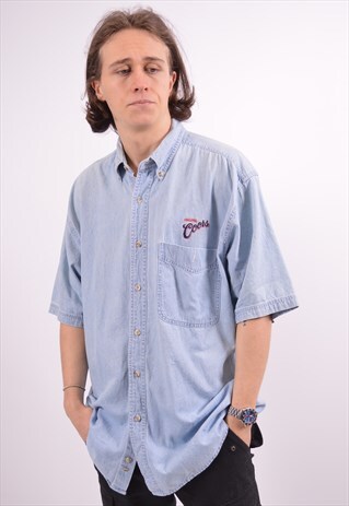VINTAGE WRANGLER DENIM SHIRT BLUE