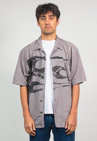 VINTAGE HARLEY DAVIDSON SHIRT Y2K FLAME