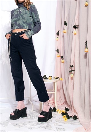VINTAGE JEANS 90S HIGH-WAISTED BOYFRIEND DENIM TROUSERS