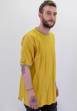 VINTAGE KICKERS LOGO T-SHIRT IN YELLOW XL