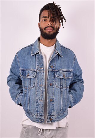 VALENTINO MENS VINTAGE DENIM JACKET LARGE BLUE 90S