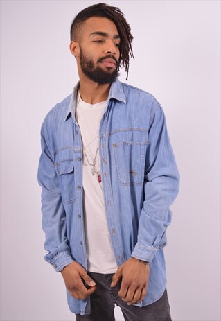 VINTAGE CALVIN KLEIN DENIM SHIRT BLUE