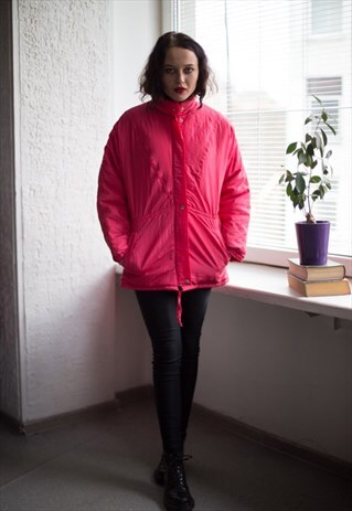 VINTAGE 80'S HOT PINK ZIP UP JACKET