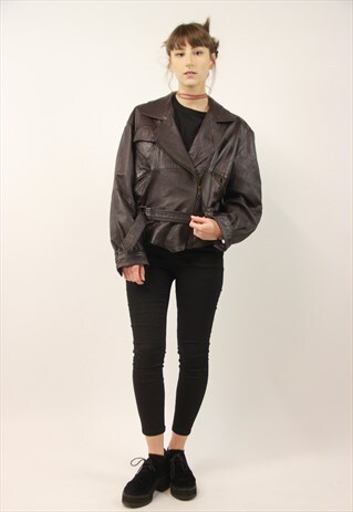 VINTAGE 90S BIKER LEATHER JACKET
