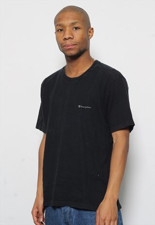 VINTAGE CHAMPION LOGO T-SHIRT BLACK