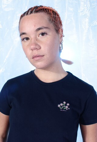 VINTAGE RALPH LAUREN NAVY EMBROIDERED TEE