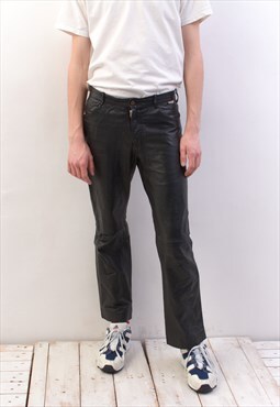 MACDONALD Vintage Men's W32 L30 Real Genuine Leather Pants T