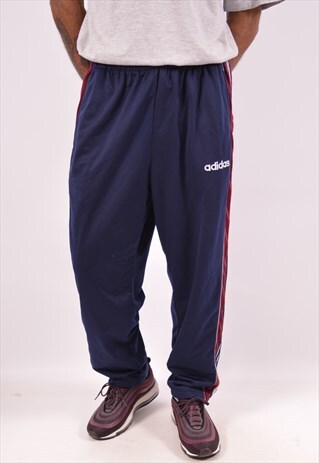 VINTAGE ADIDAS TRACKSUIT TROUSERS NAVY BLUE