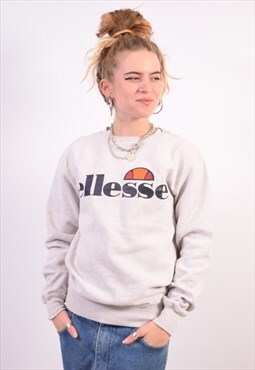 Vintage Ellesse Sweatshirt Jumper Grey