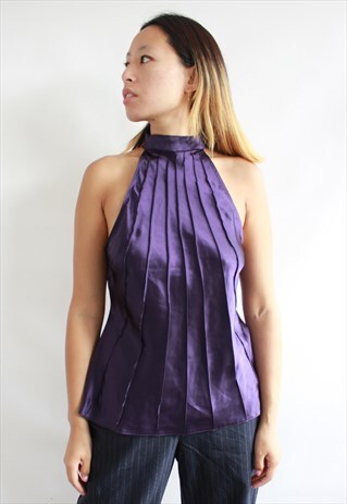 PURPLE HALTER NECK TOP