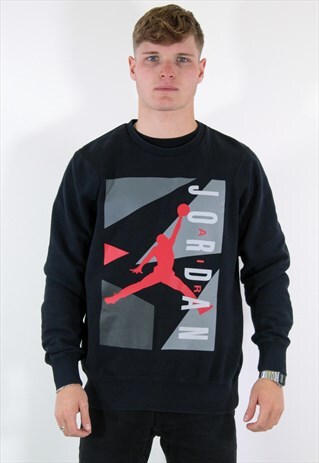 VINTAGE NIKE AIR JORDAN SWEATSHIRT IN BLACK MEDIUM