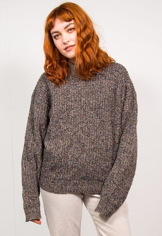 VINTAGE 90'S MULTICOLOUR FISHERMAN RIBBED KNIT JUMPER