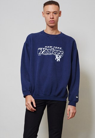 RETRO OVERSIZED NAVY PUMA NEW YORK YANKEES SWEATER