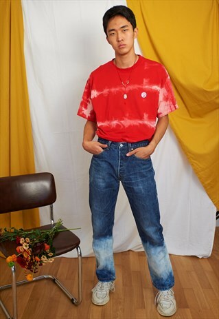 VINTAGE REWORKED CUSTOMED DENIM 501 LEVI'S TIE N DYE JEANS