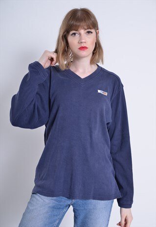 VINTAGE REEBOK V NECK SWEATSHIRT BLUE