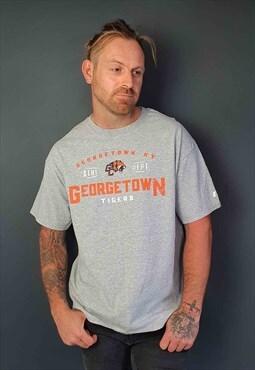 Men's Vintage 90's Georgetown Tigers Grey T-Shirt