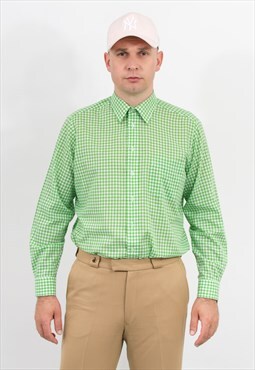 Vintage check shirt in green white