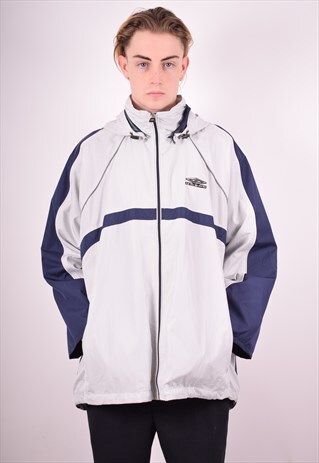 UMBRO MENS VINTAGE RAIN JACKET XL GREY 90S