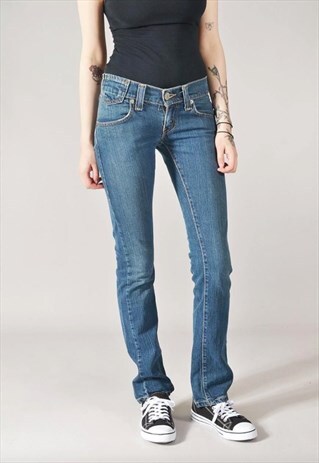 VINTAGE LEVI'S 504 STRAIGHT LEG JEANS DARK BLUE