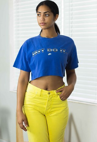 VINTAGE NIKE CROP TOP REWORKED LOGO 90S M 4.5