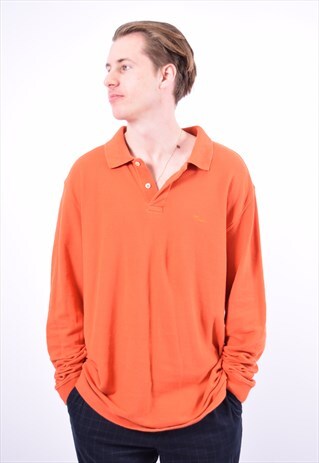 VINTAGE FILA POLO SHIRT LONG SLEEVE ORANGE