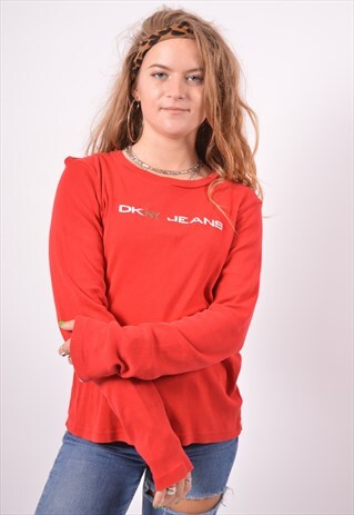 VINTAGE DKNY TOP LONG SLEEVE RED