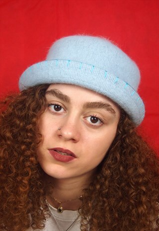 BABY BLUE Y2K BUCKET HAT