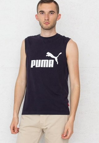 VINTAGE NAVY PUMA TANK TOP