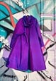 FULL LENGTH SHIMMER PURPLE HOODED COAT CAPE OSFA 