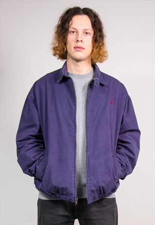 VINTAGE 90'S BLUE RALPH LAUREN POLO BOMBER HARRINGTON JACKET