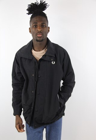 VINTAGE FRED PERRY BLACK SPORTS JACKET