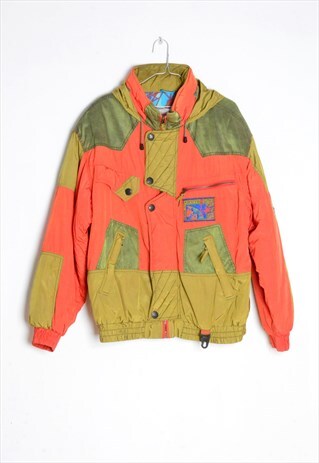 VINTAGE 80S SNOWBOARD SKI PLANET SPACE JACKET WITH HOOD