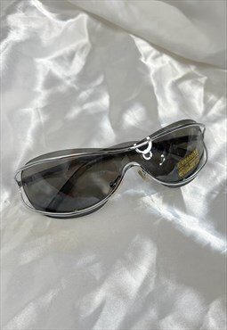 Vintage 90s Sunglasses Cyber Rave Y2k Narrow Rimless