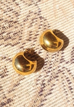 Gold tone stainless steel earrings.