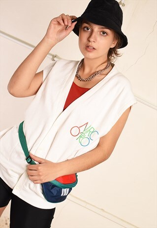 90'S RETRO MARCO POLO SLEEVELESS SWEATSHIRT JACKET GILET