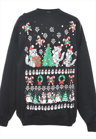 Vintage Beyond Retro Animal Design Christmas Sweatshirt - XL