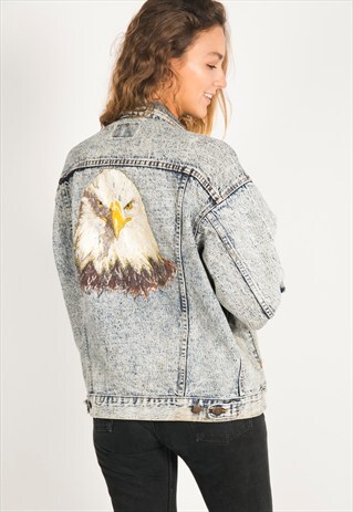 VINTAGE 80'S LEVI'S PATCHED DENIM JACKET / R608