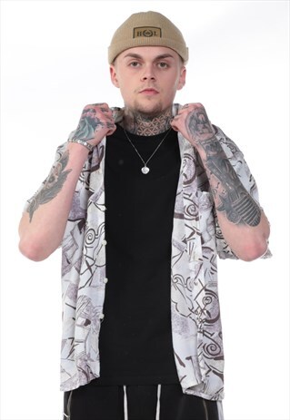 VINTAGE ABSTRACT PRINT 90S SHIRT