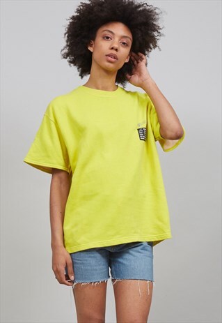 VINTAGE 90S OVERSIZED YELLOW SHORT-SLEEVED ARMANI SWEATER
